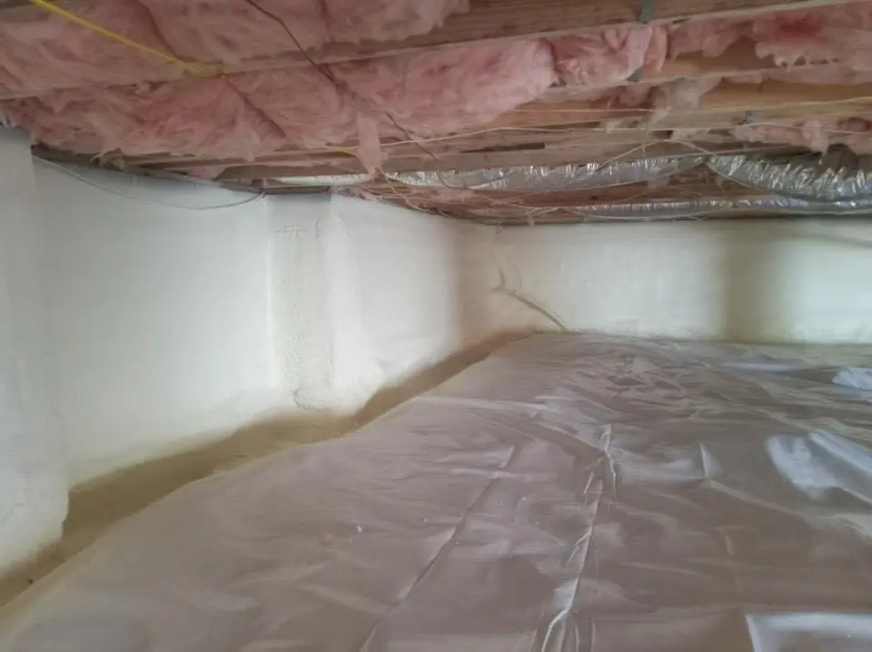 Crawl space encapsulation with closed-cell spray foam for Roof Maintenance in Central